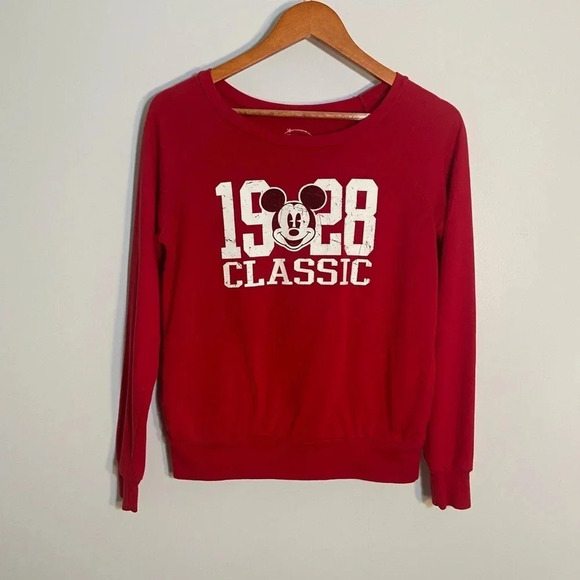Disney 1928 Classic Red Sweatshirt Mickey- size M - Picture 1 of 8